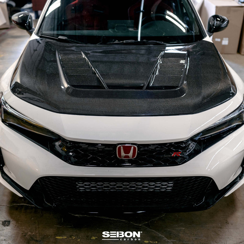 SEIBON TV-Style Double-Sided Carbon Fiber Hood - 2023+ Honda Civic Type R (FL5)