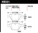 HAWK Performance HT-10 Race Brake Pads (Front) - 07-09 BMW 335d / 335i / 335xi / 08-09 328i / m3