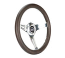 NRG Classic Wood Grain Wheel - 350mm 3 Chrome Silver Spokes Oak Color Wood