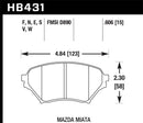 HAWK Performance HT-10 Race Brake Pads (Front) - 01-05 Miata W / Sport Suspension D890