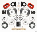 Wilwood Forged Dynalite Front Brake Kit (Red Calipers) - 1965-1969 Ford Mustang - Disc & Drum Spindle / 11.00 in Undrilled Rotors | 140-11071-R