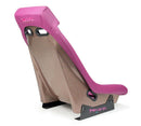 NRG GT Retro Bucket Seat - Wine PVC Leather Wine Stitching Rose Gold Fiberglass Back with Glitter
