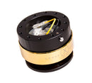 NRG Gen 2.0 Steering Wheel Quick Release – Black Body / Chrome Gold Ring