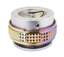 NRG Gen 2.1 Steering Wheel Quick Release – Silver Body / Neo Chrome Pyramid Ring