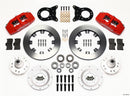 Wilwood Dynapro 6 Front Brake Kit (Red Calipers) - 1970-1973 Ford Mustang - Disc & Drum Spindle / 12.19 in Undrilled Rotors / Hub Kit | 140-12945-R