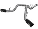 aFe LARGE BORE-HD 4 in. 409 Stainless Steel DPF-Back Exhaust System (Black Tip) – 15–16 Ford Diesel V8 Trucks