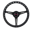NRG 330mm Lightweight Aluminum Steering Wheel – Aluminum Steering Wheel 330mm - Extra Light - Ergonomic Grip - Anodized Black