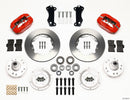 Wilwood Forged Dynalite Front Brake Kit (Red Calipers) - Heidts Tri -5 2 in Drop Spindle - 11.00 in Rotors | 140-12305-R