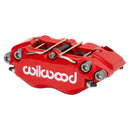 Wilwood Narrow Dynapro Brake Caliper - 1.75/1.75 in Piston Bores / 0.250 in Rotor Thickness / Red / UTV 0.77 Length Pistons | 120-18054-RD