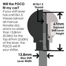 ACUITY POCO Low-Profile Shift Knob in Satin Black Anodized Finish