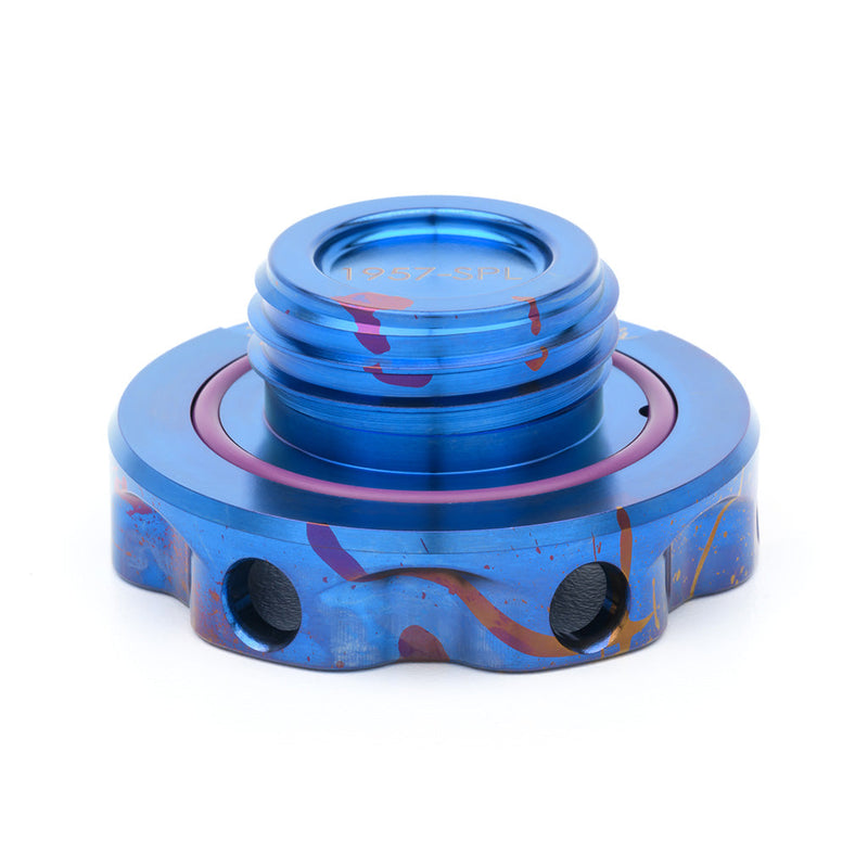 Podium-Ti Oil Cap in Splatter Titanium Finish for Hondas/Acuras