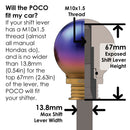 POCO-Ti Low Profile Shift Knob in Burnt Titanium Finish (M10x1.5)