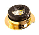 NRG Gen 2.5 Steering Wheel Quick Release – Black Body / Chrome Gold Ring
