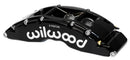 Wilwood TC6 Left Brake Caliper - 1.88/1.62 in Piston Bores / 1.38 in Rotor Thickness / Black Powder Coat / 8.27 in Mounting Centers / Radial Mount | 120-14320-FS
