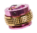 NRG Gen 2.1 Steering Wheel Quick Release – Pink Body / Chrome Gold Pyramid Ring