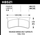 HAWK Performance DTC-80 Race Brake Pads - Wilwood BB SL 7416 17mm