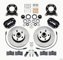 Wilwood Forged Dynalite M Front Brake Kit (Anodized Calipers) - 1970-1973 Ford Mustang - 1 Pc & Disc & Drum Spindle / 11.30 in Undrilled Rotors / Hub Kit | 140-13477