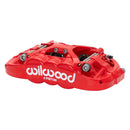 Wilwood XRS4R Brake Caliper - 1.38/1.38 in Piston Bores / 0.950 in Rotor Thickness / Red | 120-17204-RD
