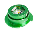 NRG Gen 2.5 Steering Wheel Quick Release – Green Body / Titanium Chrome Ring