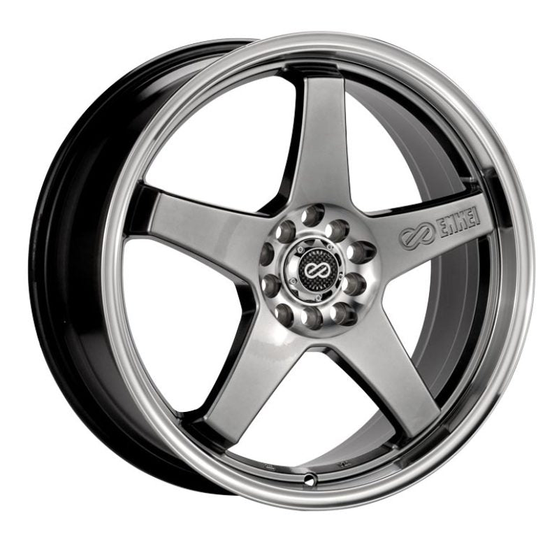 ENKEI EV5 Wheel - 17x7.0 +45 | 4x100/4x114.3 | Hyper Black w/ Machined Lip