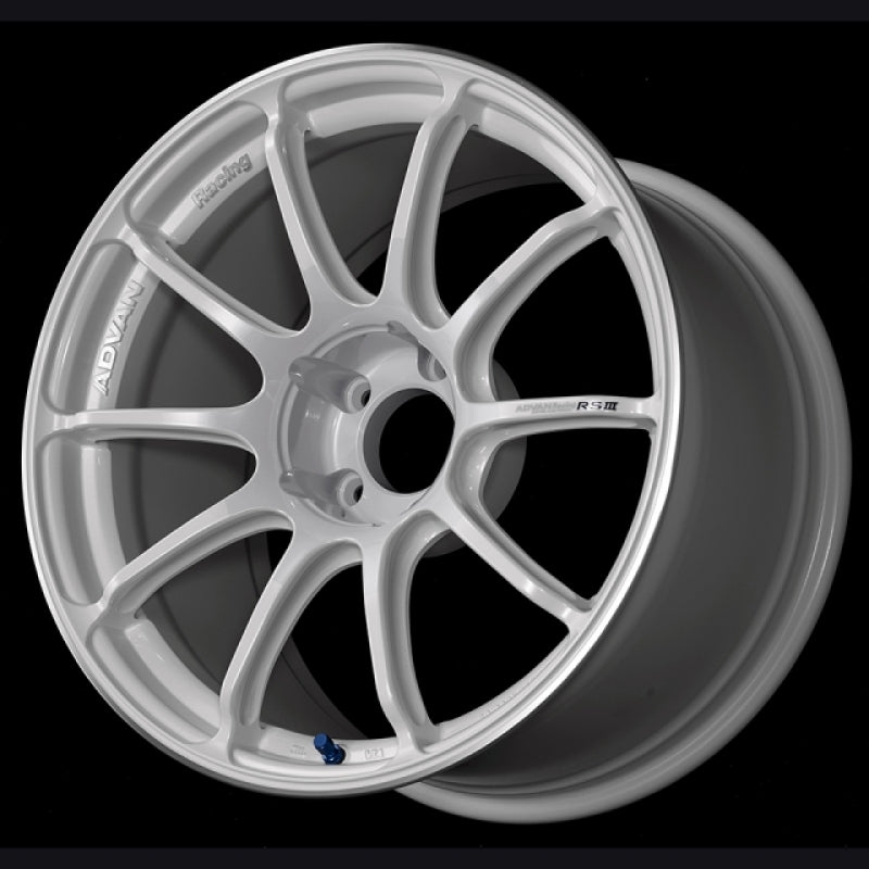 ADVAN RSIII Wheel - 18x8.5 +47 | 5x100 | Racing White Metallic & Ring