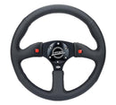 NRG Reinforced Steering Wheel (350mm/ 2.5in. Deep) Sport Leather Racing/ 4mm Matte Black Spoke – Default Title