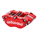 Wilwood Narrow Dynapro-P Brake Caliper - 1.12/1.12 in Piston Bores / 0.81 in Rotor Thickness / Red Powder Coat / 4.75 in Mounting Centers / Radial Mount | 120-16686-RD