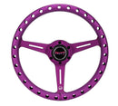 NRG 330mm Lightweight Aluminum Steering Wheel – Aluminum Steering Wheel 330mm - Extra Light - Ergonomic Grip - Anodized Purple