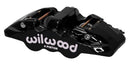 Wilwood AERO4 Brake Caliper - 1.38/1.38 in Piston Bores / 1.10 in Rotor Thickness / Black | 120-17724-BK
