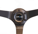 NRG Reinforced Steering Wheel (350mm / 3in. Deep) Black Suede with Blk BBall Stitch (Odi Bakchis Edition) – Default Title