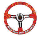 NRG Reinforced Steering Wheel R Litteral Sig 3in Deep/5mm Chrm Spk - Red Alc with Red Stitch – Default Title
