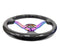 NRG Carbon Fiber Steering Wheel (350mm / 1.5in. Deep) Neochrome 3-Spoke Design w/Slit Cuts