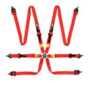 OMP Safety Harness First 2in Pull Up - Steel Adj – FIA 8853-2016 – Red