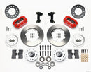 Wilwood Dynapro Dust-Boot Front Brake Kit (Red Calipers) - 1974-1980 Ford Pinto / 1974-1980 Ford Mustang II - Disc Spindle Only / 11.00 in Undrilled Rotors | 140-13377-R