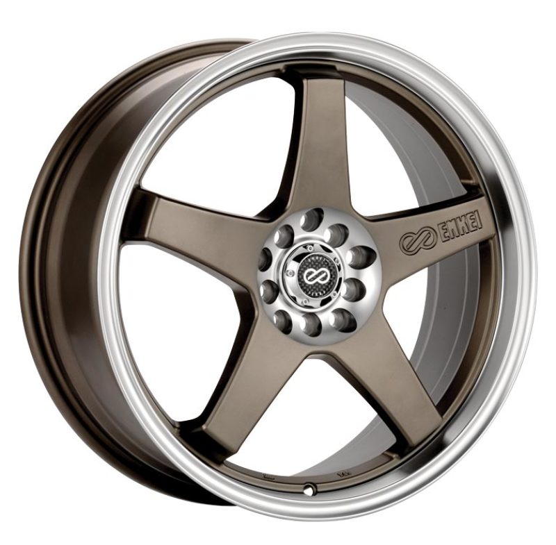 ENKEI EV5 Wheel - 18x7.5 +38 | 5x100/5x114.3 | Matte Bronze w/ Machined Lip