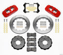 Wilwood AERO6 Front Brake Kit (14.00 in Slotted Rotors - Red Calipers) - 1999-2006 BMW E46 - Hat Kit | 140-11974-R