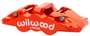 Wilwood AERO4-DS Brake Caliper - 1.38 in Piston Bore / 1.10 in Rotor Thickness / Red / Dust Seal | 120-15598-RD