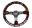 NRG Reinforced Steering Wheel (3in. Deep) Ryan Litteral Sig Red Alcan, Red Stich, Flame Embroidery – Default Title