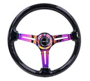 NRG Reinforced Steering Wheel (350mm / 3in. Deep) Black Multi Color Flake with Neo Chrome Center Mark