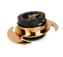 NRG Gen 3.0 Steering Wheel Quick Release – Black Body / Rose Gold Ring with Handles