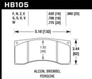 HAWK Performance DTC-80 Race Brake Pads - Brembo / alcon 16mm