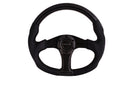 NRG Carbon Fiber Steering Wheel (350mm) Oval Shape with Black Carbon & Leather Trim – Default Title