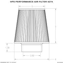 HPS Performance Universal Air Filter (Oiled) – Length 6.5", Element 5", Base OD 6"