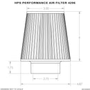 HPS Performance Universal Air Filter (Oiled) – Length 7.75", Element 6", Base OD 4.87" – 2.75" / White