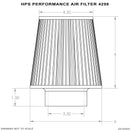 HPS Performance Universal Air Filter (Oiled) – Length 7.5", Element 6", Base OD 6" – 3.5" / White