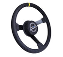 NRG Reinforced Steering Wheel (380mm) Nascar/ Alcantara 3 Spoke with NRG Logo/ Removable Crushed Pad