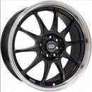 ENKEI J10 17x7.0 Matte Black w Machined Lip