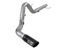 aFe LARGE BORE-HD 4 in. 409 Stainless Steel DPF-Back Exhaust System (Black Tip) – 18–19 Ford F-150 3.0L V6 Turbo Diesel