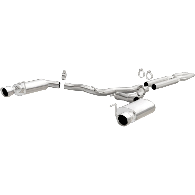 MagnaFlow Cat Back, SS, 3in, Street, Dual Split Polished 4.5in Tips 2015 Ford Mustang GT V8 5.0L