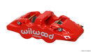 Wilwood AERO4 Left Brake Caliper - 1.88/1.62 in Piston Bores / 1.25 in Rotor Thickness / Red | 120-13286-RD